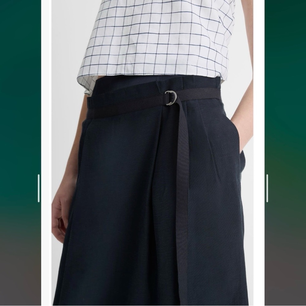 Vince Belted Midi Skirt in Coastal - Picture 3 of 12
